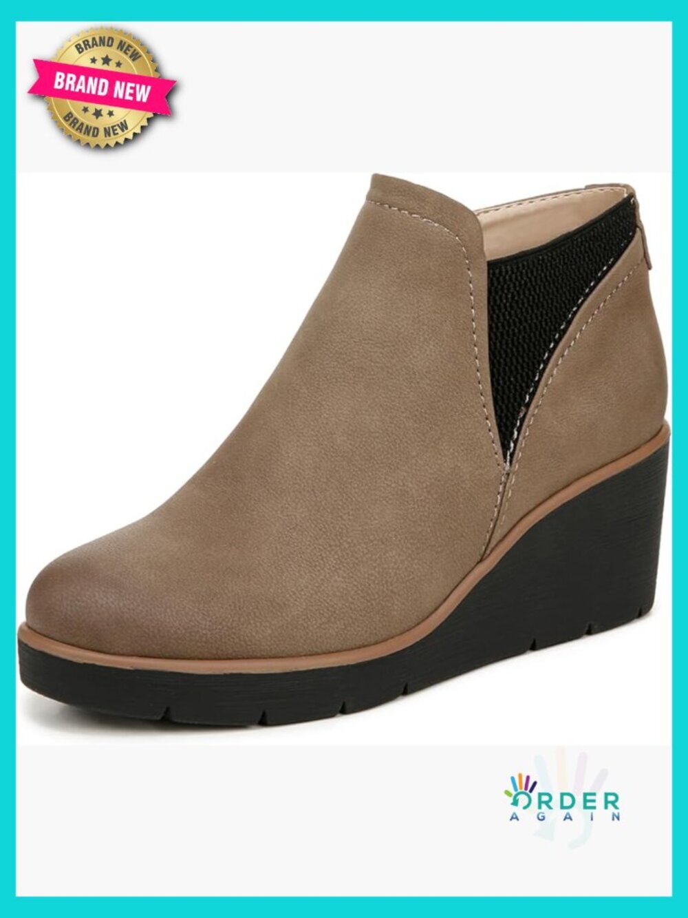 Classic Wedge Ankle Bootie Water Resistant Zip Closure ContourFIT Memory Foam